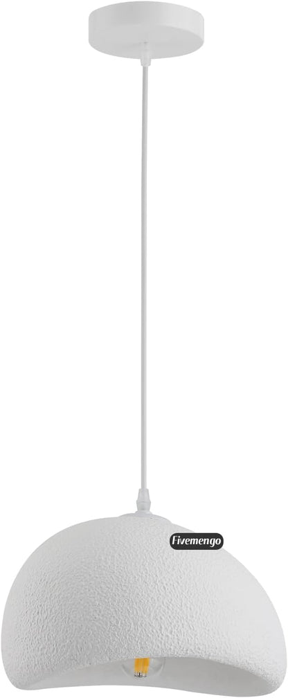 11.8in Small Wabi Sabi Pendant Lights Hanging Lamp Lighting Fixture Ceiling Mount White Modern Japanese Lamp Japandi Chandelier for Dining Living Room Hallway Bedroom Restaurant