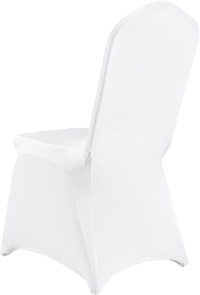 VEVOR 150 Pcs White Chair Covers Polyester Spandex Chair Cover Stretch Slipcovers for Wedding Party Dining Banquet Flat-Front Chair Cover