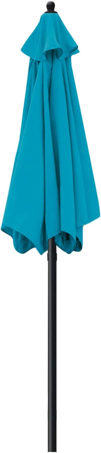 Sunnyglade 7.5' Patio Umbrella Outdoor Table Market Umbrella with Push Button Tilt/Crank, 6 Ribs (Teal Blue)