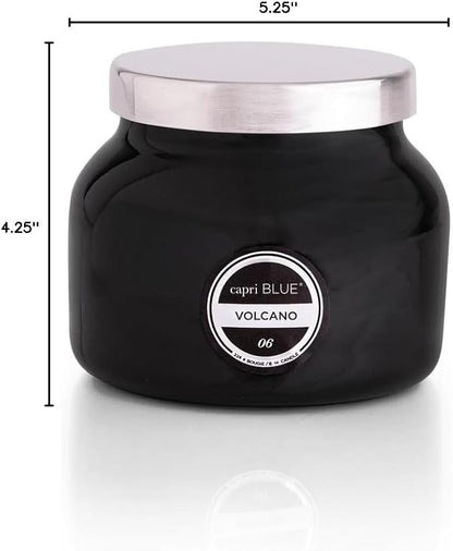 Capri Blue Volcano Scented Candles - Luxury Glass Jar Candles for Home Scented with Tropical Fruit & Sugared Citrus - Soy Wax Blend - Capri Blue Volcano - Black Color (8 oz)