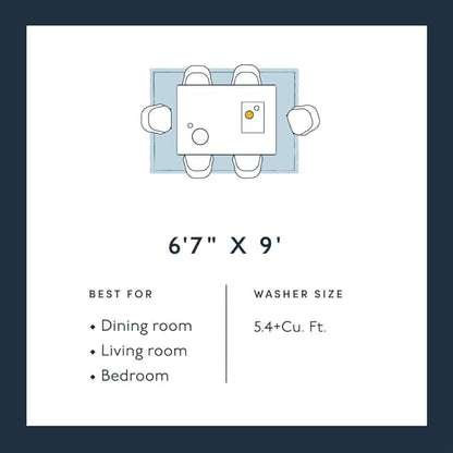 Revival Rugs Soloba 6'7"x9' Washable Area Rug for Living Room Bedroom - 100% Recycled Oeko-TEX Certified, Medium Pile, Green