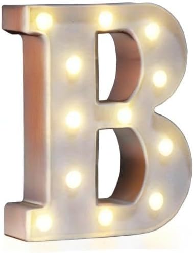 Pooqla LED Marquee Letter Lights Sign, Light Up Alphabet Letter for Home Party Wedding Decoration B