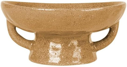Creative Co-Op Stoneware Footed Pedestal/Bowl with Handles, Reactive Glaze Decorative Object, Taupe
