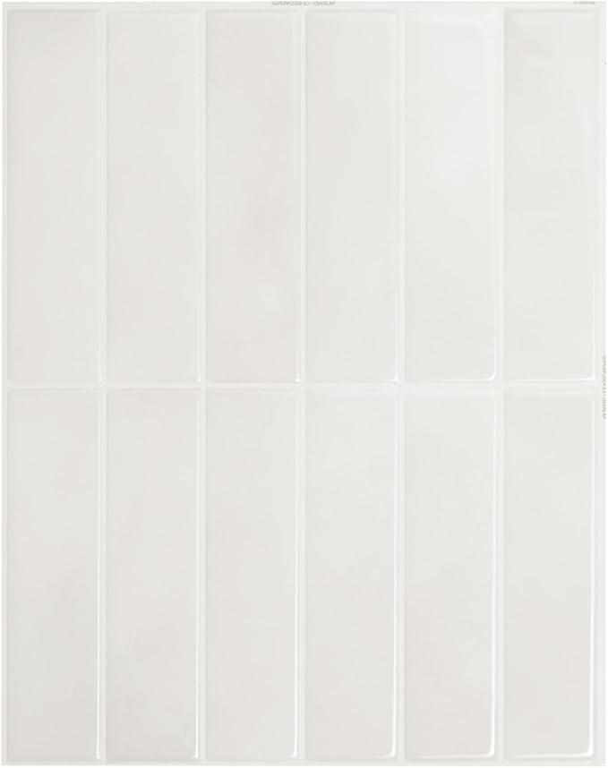 SMART TILES Peel and Stick Backsplash - 5 Sheets of 11.43" x 9" - 3D Adhesive Peel and Stick Tile Backsplash for Kitchen, Bathroom, Wall Tile