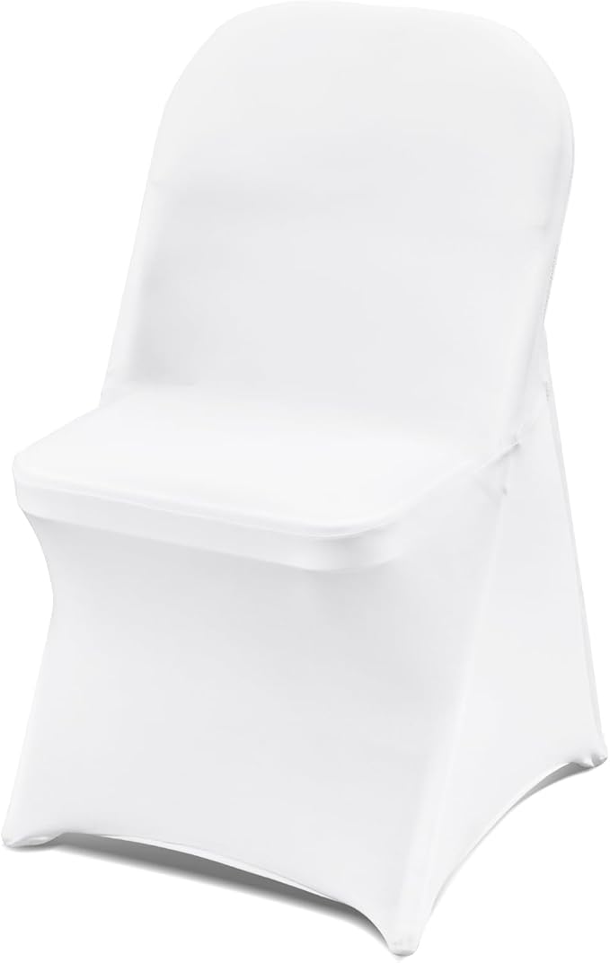 VEVOR 30 PCS White Folding Chair Covers - Ideal for Weddings, Parties, Dining, and Banquets - Universal, Washable Slipcovers for Folding Chairs - Elegant Event Décor