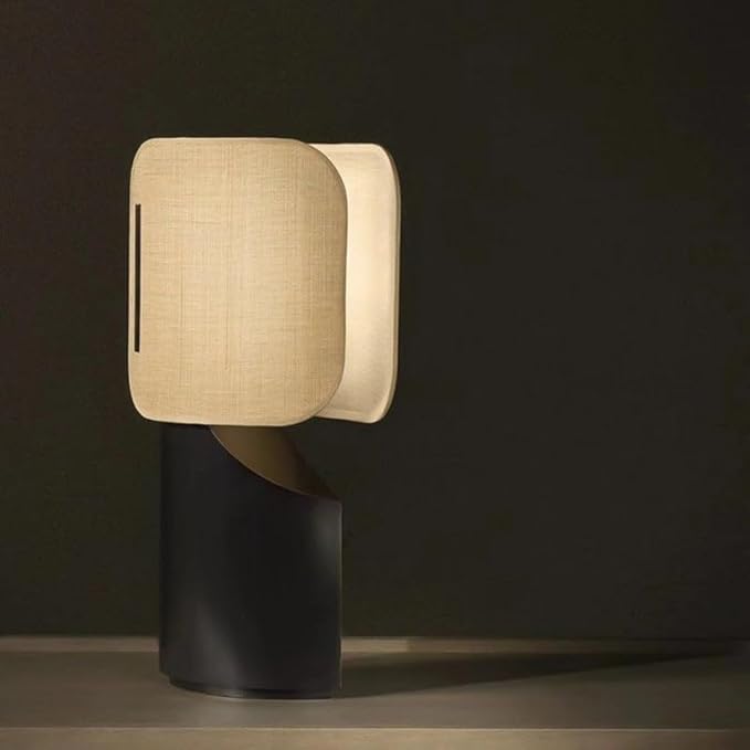 Solstice Modern Nordic Table Lamp with Black Base | Soft 3000K Ambient Lighting & Linen Shade | E12 & E26 Bulb Compatible | Stylish Accent for Bedroom, Living Room, or Office