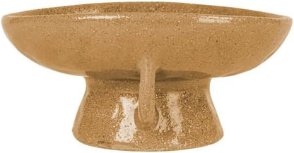 Creative Co-Op Stoneware Footed Pedestal/Bowl with Handles, Reactive Glaze Decorative Object, Taupe
