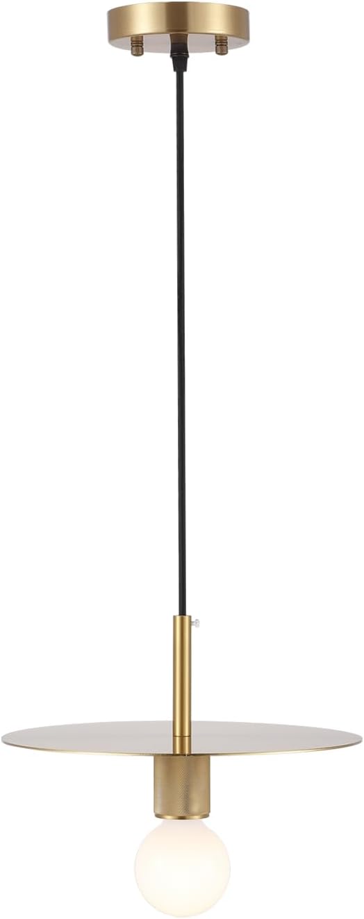 Modern Pendant Lighting Gold Farmhouse Pendant Light 11.81" Brushed Brass Dome Industrial Mid Century Knurled Texture Hanging Lamp Ceiling Light Fixture Kitchen Island Dinning Room Bedroom