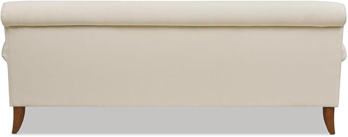 Jennifer Taylor Home Alana Lawson Recessed Arm Sofa Metal Casters, Light Beige Linen