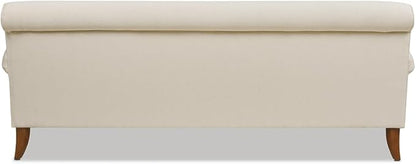 Jennifer Taylor Home Alana Lawson Recessed Arm Sofa Metal Casters, Light Beige Linen