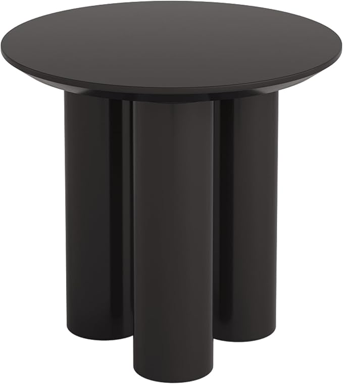 31.49" Black Round Dining Table with Three Stable Legs, Single Side Table for Living Room,Space Saving Coffee Table for 1-4 People，Kitchen Table,