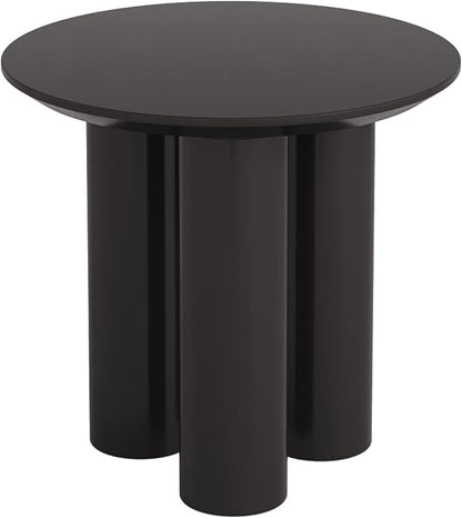 31.49" Black Round Dining Table with Three Stable Legs, Single Side Table for Living Room,Space Saving Coffee Table for 1-4 People，Kitchen Table,
