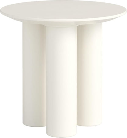 30" White Round Dining Table with Three Stable Legs,Space Saving Coffee Table for 1-4 People, Sturdy Kitchen Furniture, Leisure Side Couch Center Table