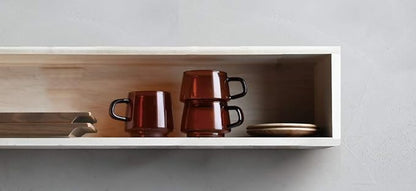 KINTO 21742 SEPIA Cup & Saucer, 9.1 fl oz (270 ml), Amber, Heat-Resistant Glass, Gift, Present