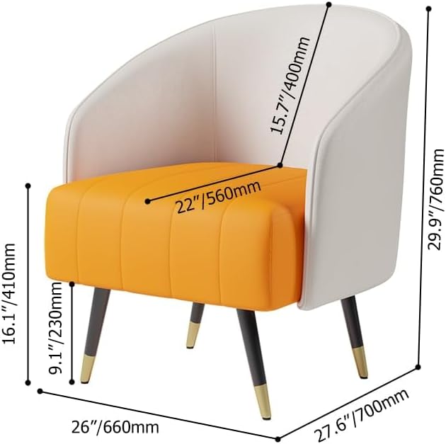 homary Leather Accent Chair with High Back Microfiber Upholstery Comfy Chair for Bedroom, Reading Corner, Living Room Chairs (White)