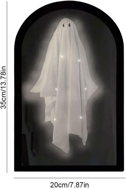 2025 Halloween Hologram Ghost Looking Glass Hologram, Spooky Scary Ghosts Haunted Looking Glass Halloween Decor Indoor, Bedroom Kitchen and Fireplace Decor