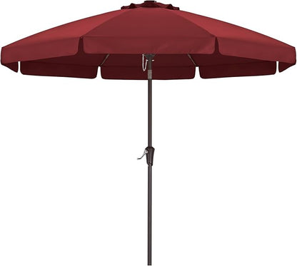 ABCCANOPY 11ft Scalloped Patio Umbrella, Outdoor Table Umbrella with Tilt and Crank, Fiberglass Ribs Deck Umbrella for Patio, Pool, Garden, Picnic (Burgundy)