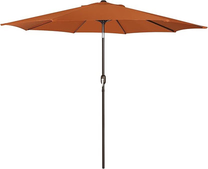 Blissun 9' Outdoor Patio Umbrella, Outdoor Table Umbrella, Yard Umbrella, Market Umbrella with 8 Sturdy Ribs, Push Button Tilt and Crank