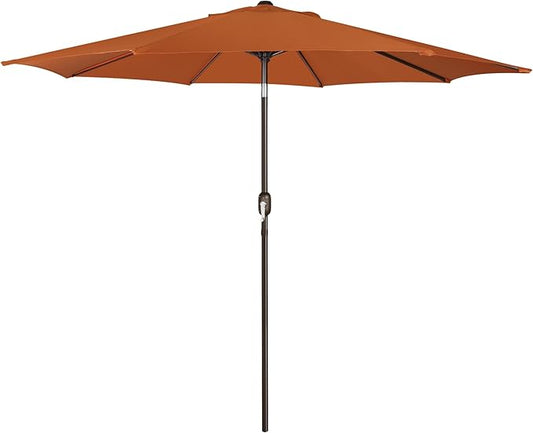 Blissun 9' Outdoor Patio Umbrella, Outdoor Table Umbrella, Yard Umbrella, Market Umbrella with 8 Sturdy Ribs, Push Button Tilt and Crank