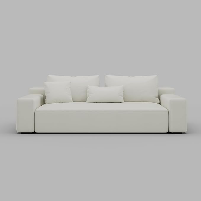 Acanva Modern Oversized Modular L Shaped Sectional Sofa Set for Living Room, Minimalist Style Comfy 4-Seat Corner Couch, 3-Seat, Vegan Leather