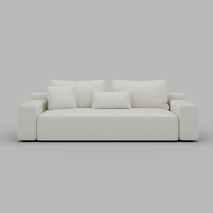 Acanva Modern Oversized Modular L Shaped Sectional Sofa Set for Living Room, Minimalist Style Comfy 4-Seat Corner Couch, 3-Seat, Vegan Leather