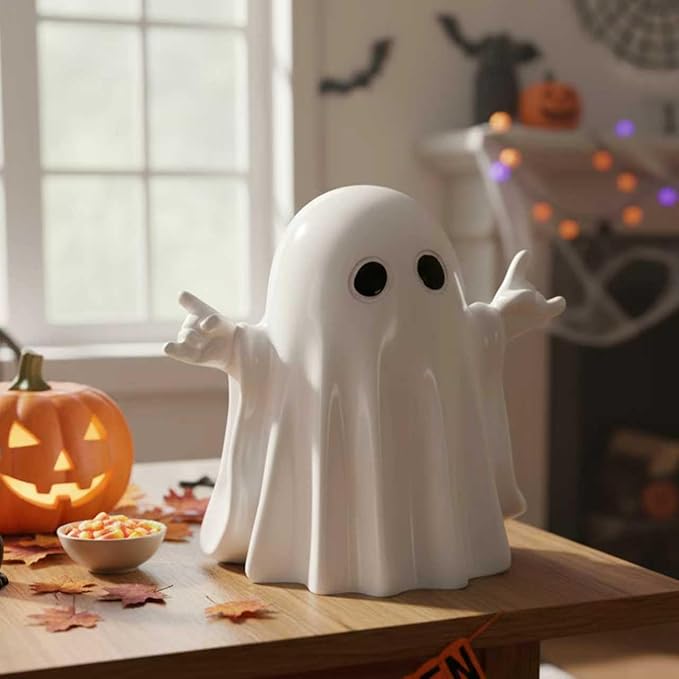 Halloween Ghost Figurine - Funny Ghost Statue, Cute Rock Ghost for Gift Props Tabletop Home Decor Ghosts Halloween Decorations Indoor