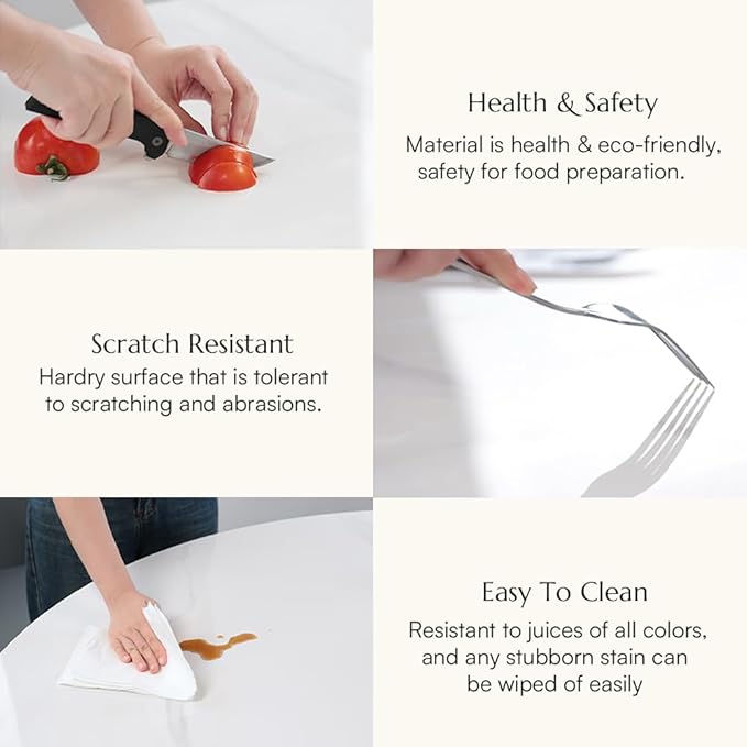 POVISON Round Dining Table, 47" Matte White Sintered Stone Top Dining Table with Bronze Carbon Steel Pedestal, Modern Dining Room Table for Kitchen, Living Room (Table Only)