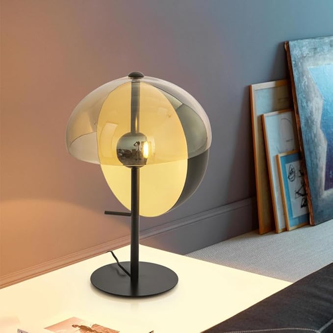 Aurum Globe Hemisphere LED Table Lamp | Modern Iron & Glass Fixture | Cordless Rechargeable Lamp for Living Room, Bedroom & Office | Energy-Efficient Adjustable Color Temperature