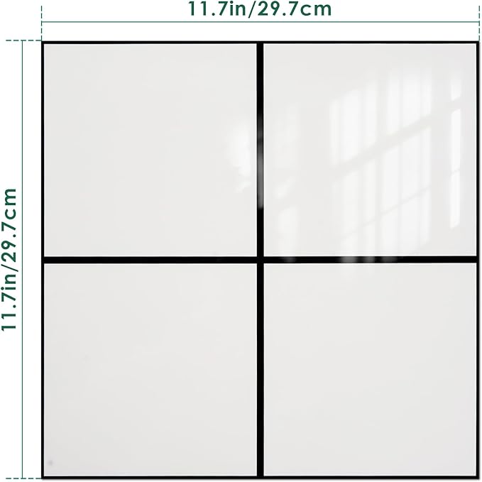 Peel and Stick Backsplash Tiles 20 Sheets 12''x12'' PVC Self Adhesive Wall Tiles Back Splash Wall Panels Stick on Backsplash for Kitchen Bathroom Laundry Room, White Checkered