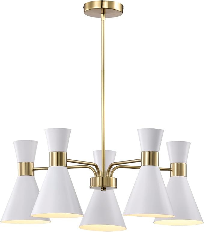 Mariet 25 Inch Modern Geometric Chandelier 5 Light