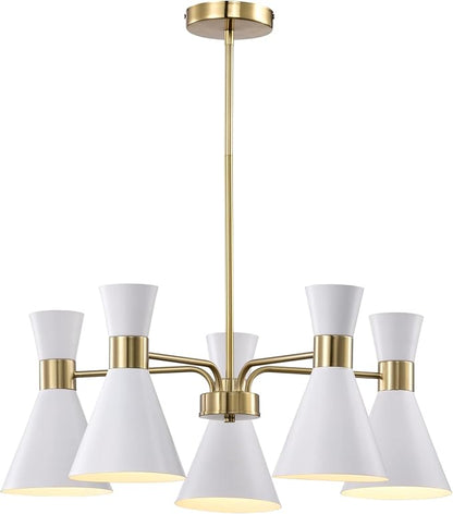 Mariet 25 Inch Modern Geometric Chandelier 5 Light