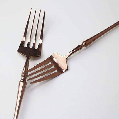 JASHII 20-piece 18/10 Stainless Steel Rose Gold Flatware/Cutlery/ Set Service for 4 Person, Include Knife/Fork/Spoon, Mirror Polished (Rose)