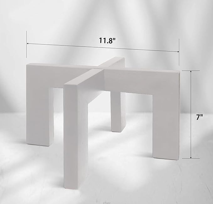 Plant stand indoor, Mid Century Modern wood Planter Stand Rattan Flower Pot Stand, Low Short Plant Stands Indoor - Boho Rustic Wooden Stool for Plant Pot Holder, Fit 5-15 Inch Pot ,2 Pack