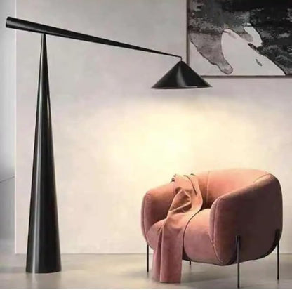 Symphony Tall Floor Lamp with Long Adjustable Arm | 167cm Modern Standing Lamp with 3000K Warm LED Light | Black Brushed Metal Finish for Living Room | Bedroom & Office | Elegant Design