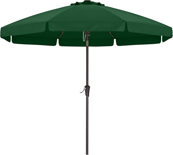 ABCCANOPY 10ft Scalloped Patio Umbrella, Outdoor Table Umbrella with Tilt and Crank, Fiberglass Ribs Deck Umbrella for Patio, Pool, Garden, Picnic (Green)