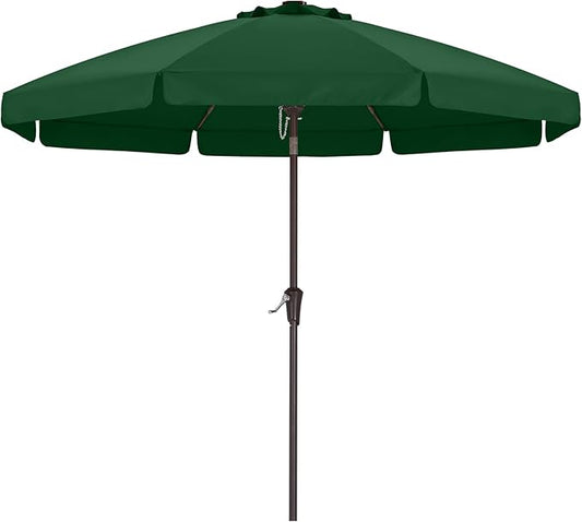 ABCCANOPY 10ft Scalloped Patio Umbrella, Outdoor Table Umbrella with Tilt and Crank, Fiberglass Ribs Deck Umbrella for Patio, Pool, Garden, Picnic (Green)