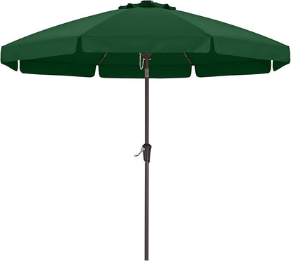 ABCCANOPY 9ft Scalloped Patio Umbrella, Outdoor Table Umbrella with Tilt and Crank, Fiberglass Ribs Deck Umbrella for Patio, Pool, Garden, Picnic (Green)