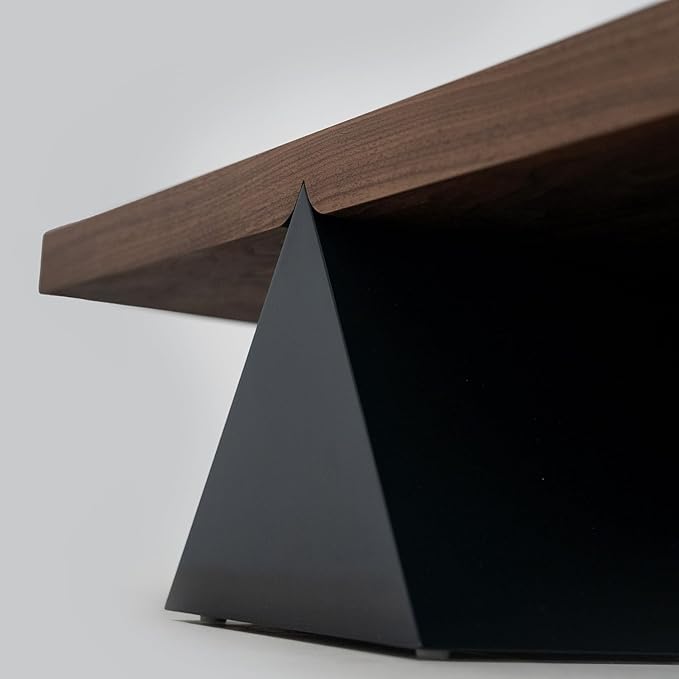 Acanva Modern Rectangle Coffee Table with Triangle Base, Minimalist Style Low Profile Center Tables for Living Room Home Office