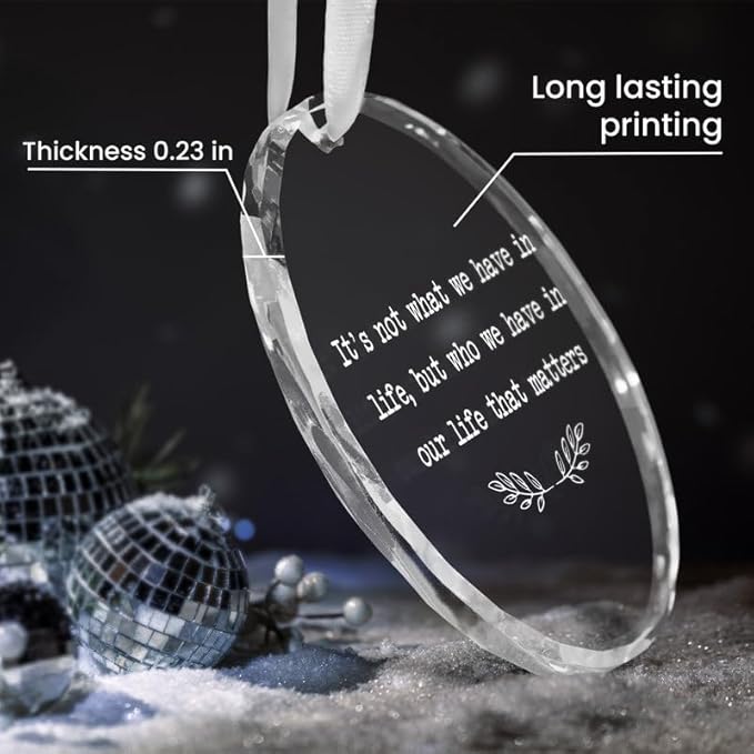 Christmas for Women Men - Glass Christmas Ornaments 2025 for Tree Decorations - Family Ornaments for Mom Dad Grandma Grandpa, Gift for Sister Brother Friend Bestie, Friends Gift