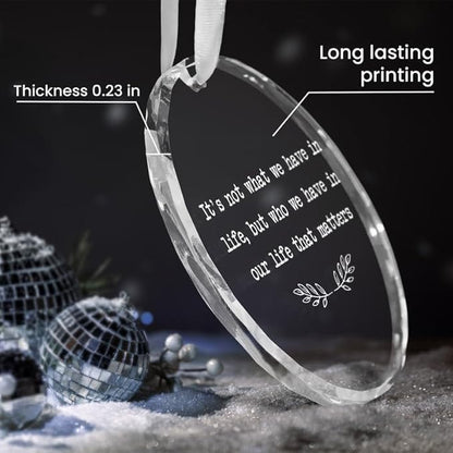 Christmas for Women Men - Glass Christmas Ornaments 2025 for Tree Decorations - Family Ornaments for Mom Dad Grandma Grandpa, Gift for Sister Brother Friend Bestie, Friends Gift