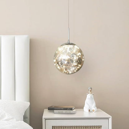 Modern Pendant Light Fixtures for Kitchen Island Sphere Pendant Light Small Hanging Crystal Chandelier for Bedroom Entryway Living Room Foyer Hallway LED Chandeliers for Dining Room