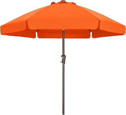 ABCCANOPY 7.5ft Scalloped Patio Umbrella, Outdoor Table Umbrella with Tilt and Crank, Fiberglass Ribs Deck Umbrella for Patio, Pool, Garden, Picnic (Orange)