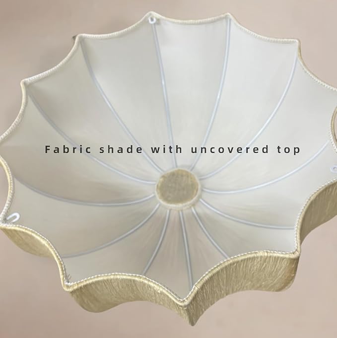 Lantern Fabric Pendant Light Mid-Century Modern Drum Chandelier Faux Silk Cloth Shade 3 Lights Wabi Sabi Light Fixture Farmhouse Ceiling Hanging Light for Dining Room Bedroom