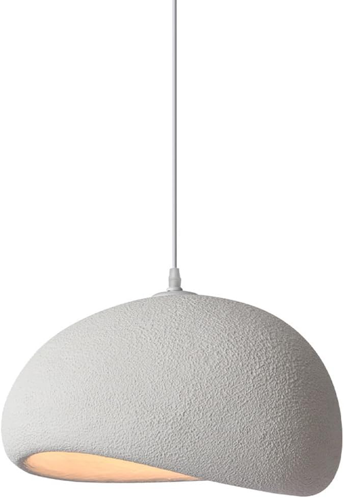 JAYMP 30cm Mini Size Wabi Sabi Pendant Light for Dining Room Kitchen Island Hallway Modern Hanging Lamp E26 Base Japanese Style Bird Nest Shape Lighting Fixture (Matte White,B Shape, 11.8“ Small Size)