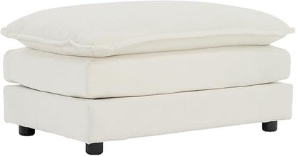SoarFlash Chenille Sectional Sofa Ottoman,White