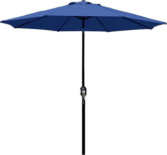 Blissun 9' Outdoor Patio Umbrella, Outdoor Table Umbrella, Yard Umbrella, Market Umbrella with 8 Sturdy Ribs, Push Button Tilt and Crank