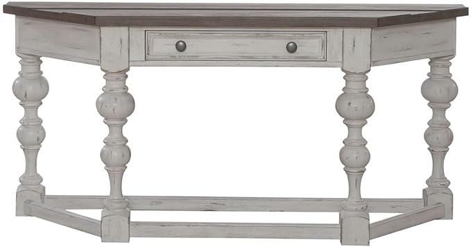 Liberty Furniture River Place Accent Console Table - Riverstone White & Tobacco Wood