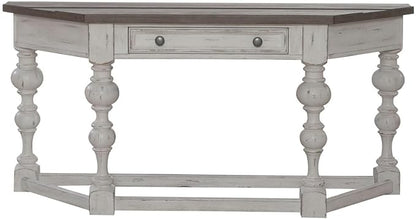 Liberty Furniture River Place Accent Console Table - Riverstone White & Tobacco Wood