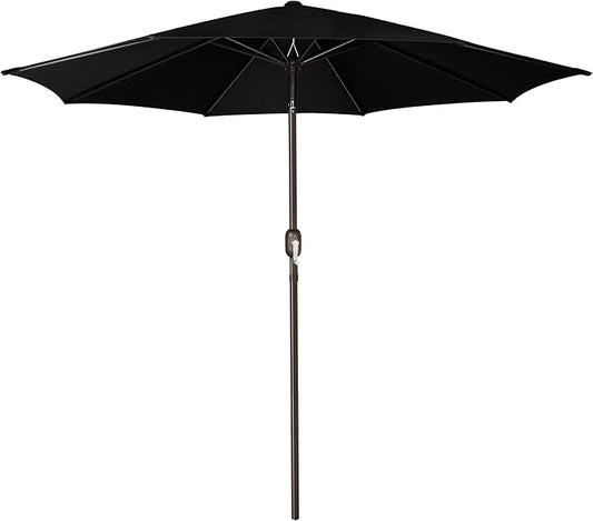 Blissun 9' Outdoor Patio Umbrella, Outdoor Table Umbrella, Yard Umbrella, Market Umbrella with 8 Sturdy Ribs, Push Button Tilt and Crank