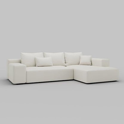 Acanva Modern Oversized Modular L Shaped Sectional Sofa Set for Living Room, Minimalist Style Comfy 4-Seat Corner Couch, Right Chaise, Vegan Leather